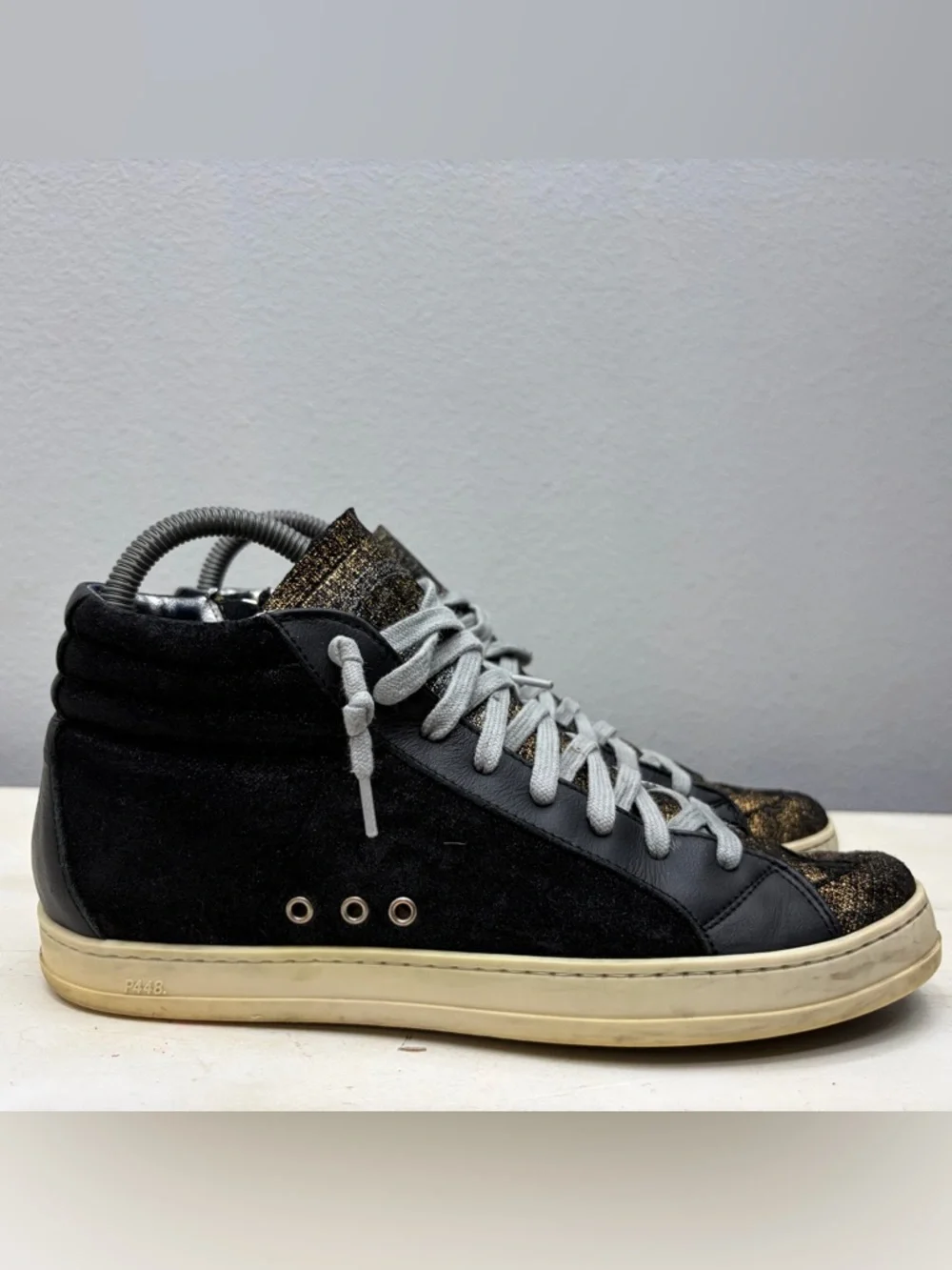 P448 Skate Leather High Top Zip Sneakers Size 39